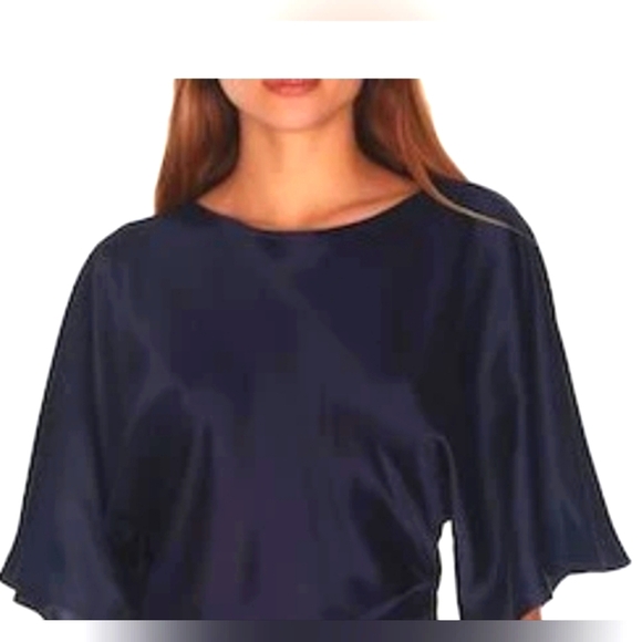 Amanda Uprichard Tops - Amanda Uprichard Navy Blue Blouse Top | Size Large | 100% Silk